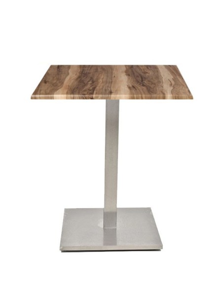 Mesa IPANEMA, acero inoxidable, base de 72 cms y tapa 70 x 70 cms. Color a elegir