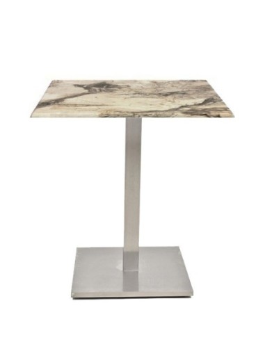 Mesa IPANEMA, acero inoxidable, base de 72 cms y tapa 70 x 70 cms. Color a elegir