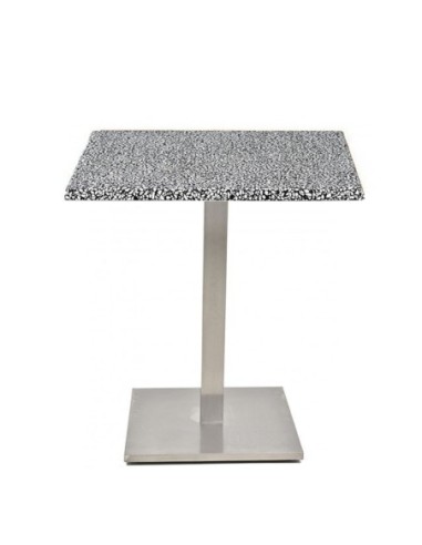 Mesa IPANEMA, acero inoxidable, base de 72 cms y tapa 80 x 80 cms. Color a elegir