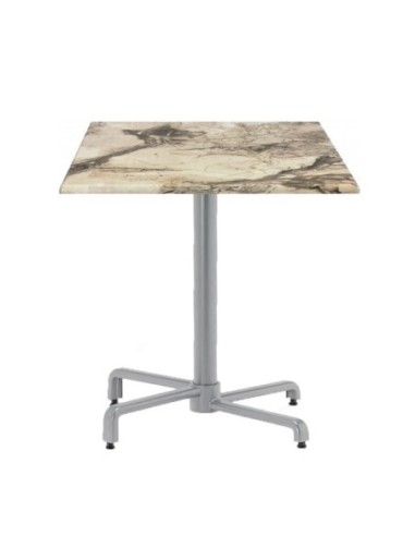 Mesa BAHIA, abatible, plata, base de 72 cms y tapa 60 x 60 cms. Color a elegir