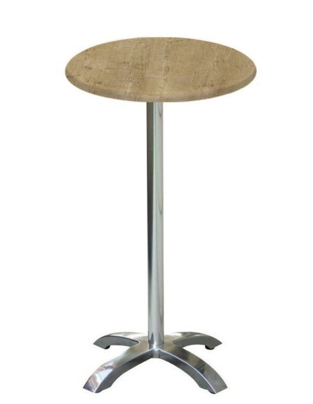 Mesa MILAN, alta, aluminio, 4 radios, base de 110 cms y tapa 60 cms. Color a elegir