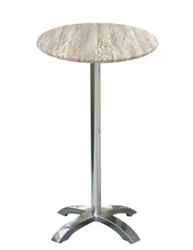 Mesa MILAN, alta, aluminio, 4 radios, base de 110 cms y tapa 60 cms. Color a elegir