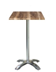 Mesa MILAN, alta, aluminio, 4 radios, base de 110 cms y tapa 70 x 70 cms. Color a elegir