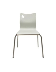 Silla AMELIE, apilable, acero inoxidable, asiento laminado HPL, blanco roto 2