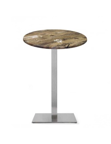 Mesa RHIN, alta, acero inoxidable, base de 110 cms y tapa 60 cms. Color a elegir