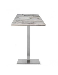 Mesa RHIN, alta, acero inoxidable, base de 110 cms y tapa 60 x 60 cms. Color a elegir 2
