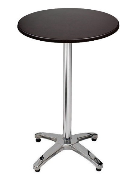 Mesa ROMA, alta, aluminio, 4 radios, base de 112 cms y tapa 60 cms. Color a elegir