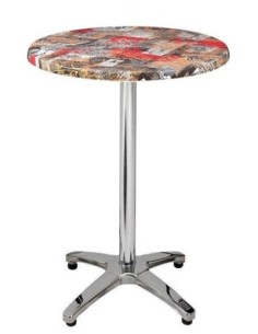 Mesa ROMA, alta, aluminio, 4 radios, base de 112 cms y tapa 70 cms. Color a elegir