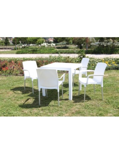 Mesa DITA, polipropileno blanco, 80 x 80 cms