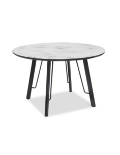Mesa BIAGIO, metal, tapa DM imitación mármol, 120 cms de diámetro