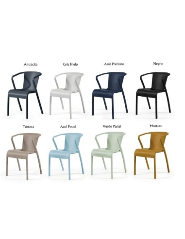 Sillón LUGO, apilable,  polipropileno tórtora