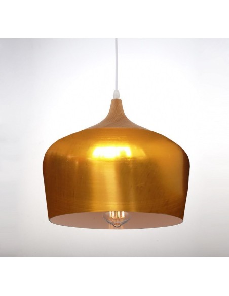 Lámpara CROCK, colgante, metal, pantalla dorada