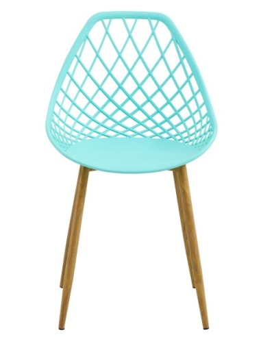 Silla STRAUSS, metal, polipropileno verde pastel