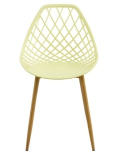 Silla STRAUSS, metal, polipropileno amarillo pastel 2