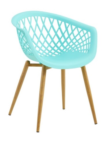 Sillón STRAUSS, metal, polipropileno verde pastel