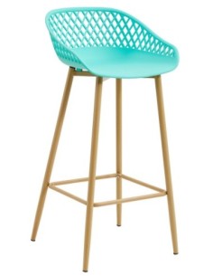 Taburete STRAUSS, metal, polipropileno verde pastel