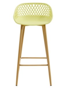 Taburete STRAUSS, metal, polipropileno amarillo pastel 2