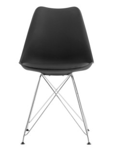 Silla BELLA (SU), cromada, carcasa y cojín negro 2