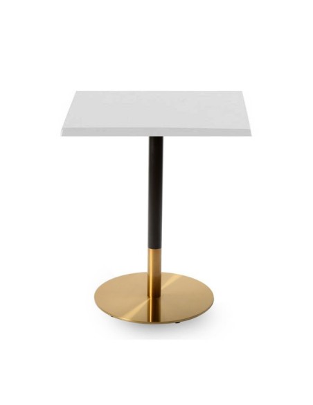 Mesa VERSALLES NEW, dorada y negra, base de 72 cms y tapa de 80x80 cms. Color a elegir