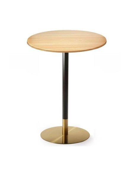 Mesa alta VERSALLES NEW, dorada y negra, base de 110 cms y tapa de 60 cms. Color a elegir