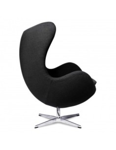 Sillón EG, fibra de vidrio, basculante, tapizado cachemir negro 2