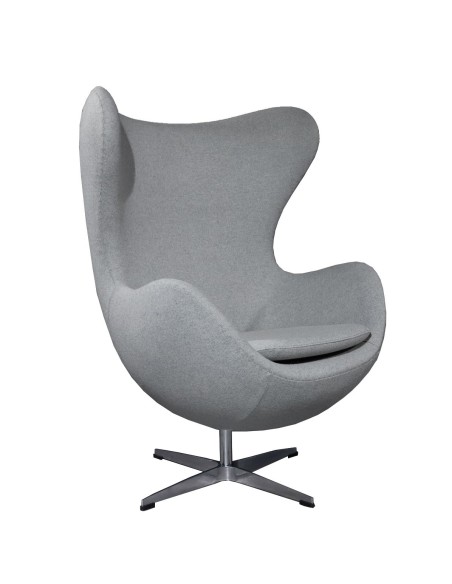 Sillón EG, fibra de vidrio, basculante, tapizado cachemir gris