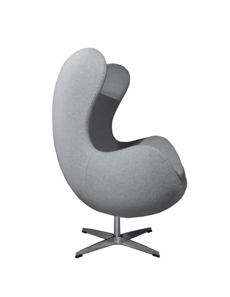 Sillón EG, fibra de vidrio, basculante, tapizado cachemir gris