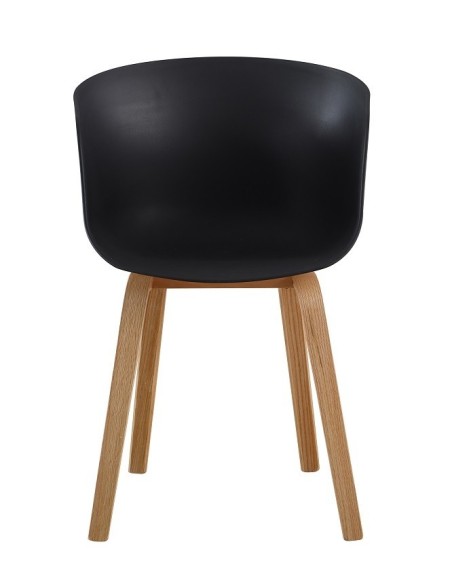 Sillón AWAK, madera curvada, polipropileno negro
