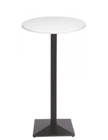 Mesa alta TIBER, negra, base de 110 cms y tapa de 80 cms. Color a elegir