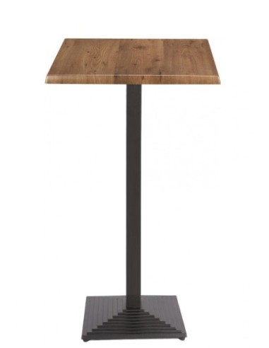 Mesa alta TIBER, negra, base de 110 cms y tapa de 80x80 cms. Color a elegir