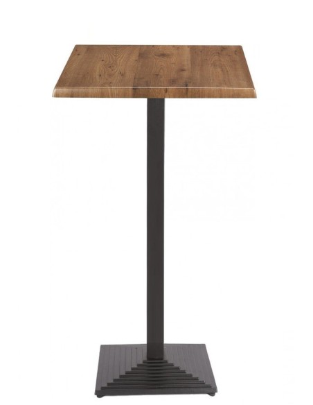 Mesa alta TIBER, negra, base de 110 cms y tapa de 80x80 cms. Color a elegir