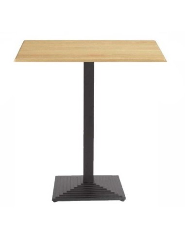 Mesa alta TIBER, negra, base de 110 cms y tapa de 110 x 70 cms. Color a elegir