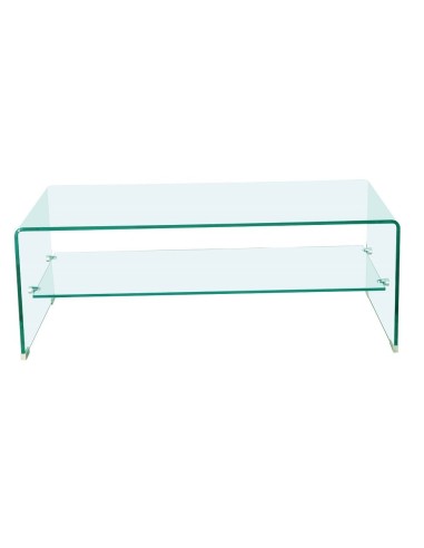 Mesa CHALLENGER, baja, cristal curvado, 110x55 cms