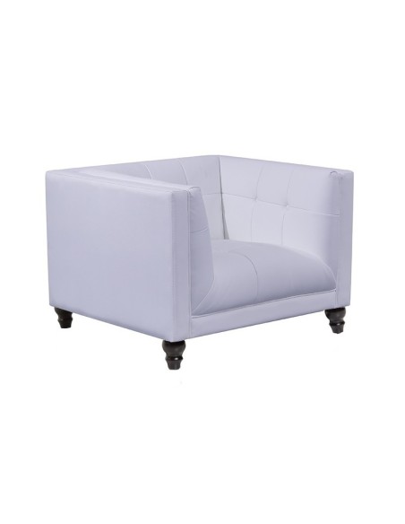 Sillón LEWIS, similpiel blanca