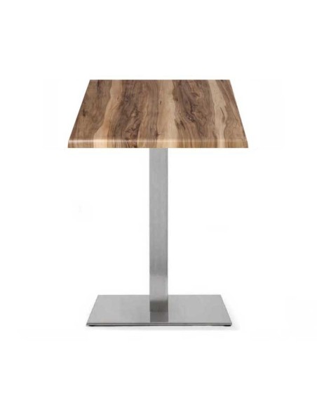 Mesa RHIN, acero inoxidable, base de 73 cms y tapa 80x80 cms. Color a elegir