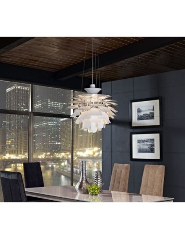 Lámpara ARTIC, aluminio, blanca, 60 cms. de diámetro