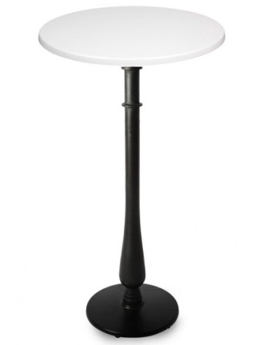 Mesa alta TÁMESIS, negra, base de 108 cms y tapa de 60 cms. Color a elegir