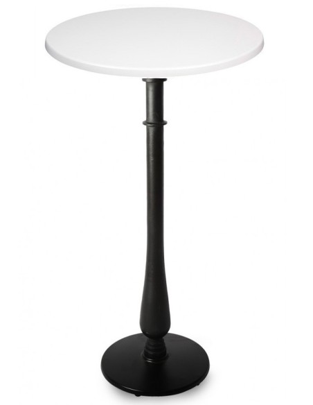 Mesa alta TÁMESIS, negra, base de 108 cms y tapa de 60 cms. Color a elegir