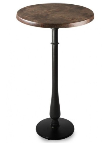 Mesa alta TÁMESIS, negra, base de 108 cms y tapa de 70 cms. Color a elegir