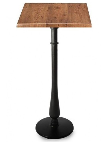 Mesa alta TÁMESIS, negra, base de 108 cms y tapa de 60x60 cms. Color a elegir