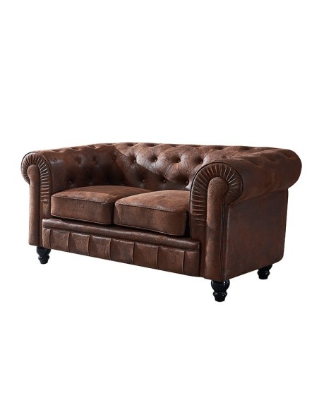 Sofá CHESTER, 2 plazas, similpiel vintage