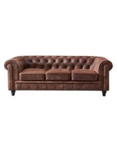Sofá CHESTER, 3 plazas, similpiel vintage 2