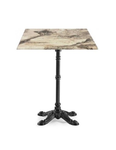 Mesa BRISTOL, fundición, 4 pies, negra, tapa 70x70 cms. Color a elegir