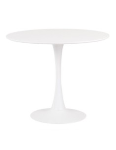 Mesa TUL (TO), base de metal, tapa lacada blanca, 100 cms de diámetro