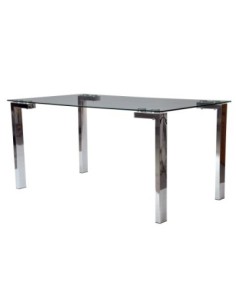 Mesa LAINEY 160 (M), cromada, cristal, 160x90 cms