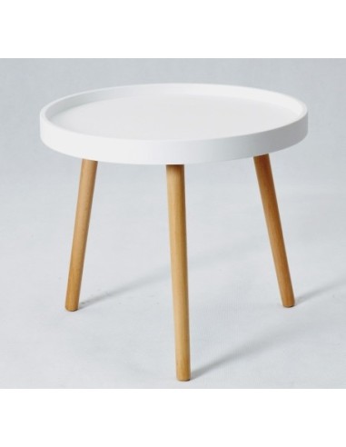 Mesa ANNIA ( M ), baja, madera, polipropileno blanco
