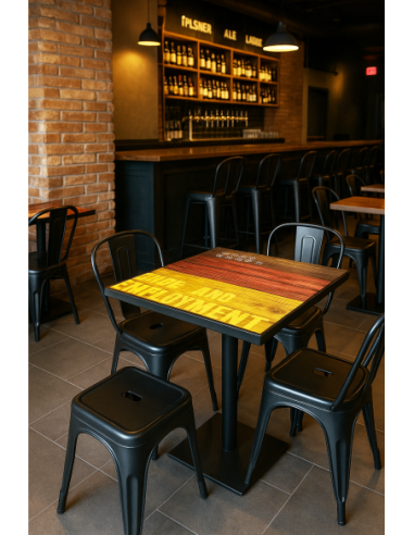 Tablero de mesa HD7348, vintage, 60 x 60 cms