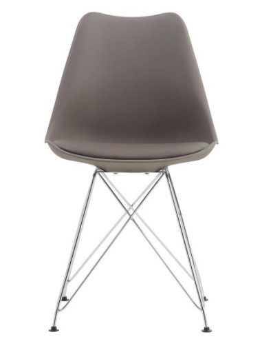 Silla BELLA (SU), cromada, carcasa y cojín gris oscuro