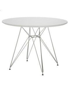 Mesa STAR, cromada, lacada blanca, 100 cms de diámetro