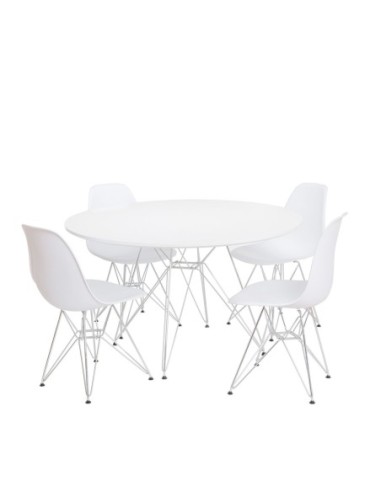 mesa y silla Tower cromadas